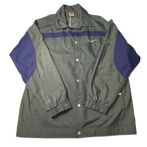 Vintage Nike Men's Green‎ Blue White Tag Nylon Windbreaker Jacket Size M